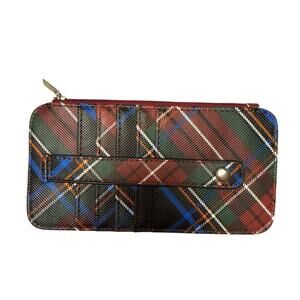 Plaid Wallet with Card Slots & Zip Pouch classic